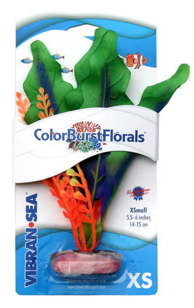Blue Ribbon Colorburst Florals Waffle Leaf Aquarium Plant Green XS