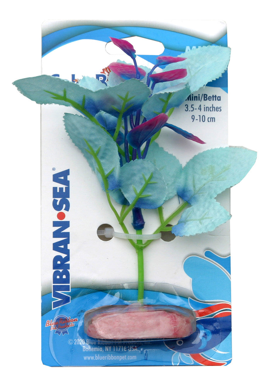 Blue Ribbon Colorburst Florals Willow Leaf Aquarium Plant Blue Mini