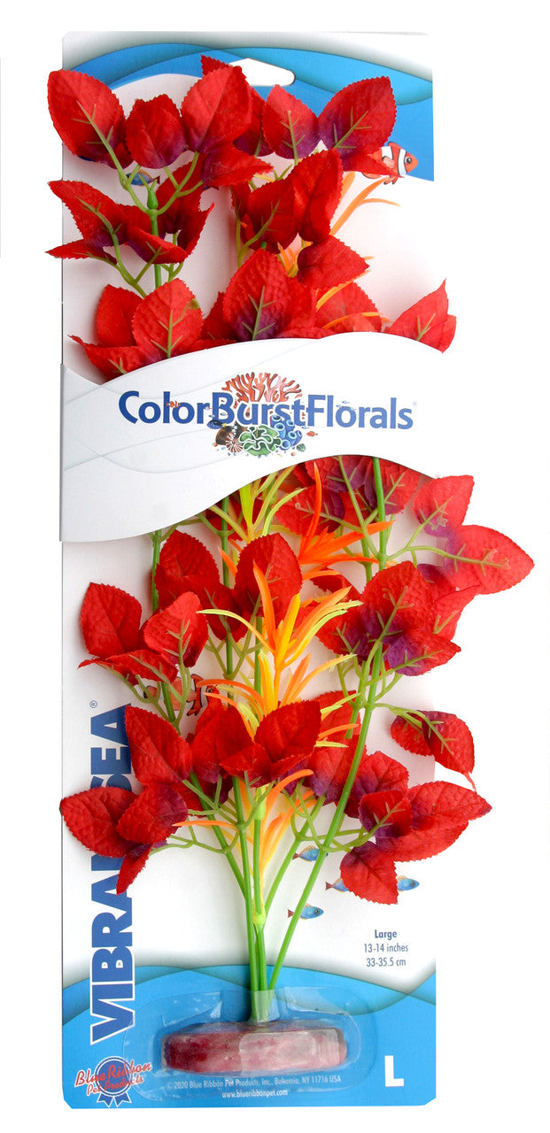 Blue Ribbon Colorburst Florals Willow Leaf Aquarium Plant Red LG