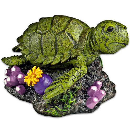 Blue Ribbon Exotic Environments Aqua Critter’s Sea Turtle Aquarium Statue Multi - Color 2