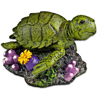 Blue Ribbon Exotic Environments Aqua Critter’s Sea Turtle Aquarium Statue Multi - Color 2
