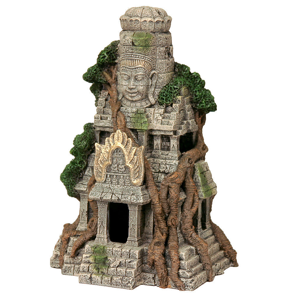 Blue Ribbon Exotic Environments Cambodian Temple Ruins Aquarium Ornament Grey, Green, Brown 11 in