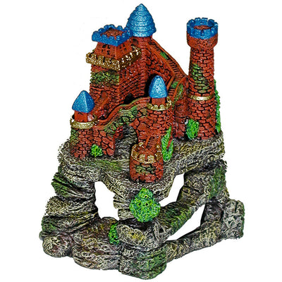 Blue Ribbon Exotic Environments Castle Fortress Cavern Aquarium Ornament Multi-Color 7 in