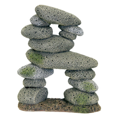 Blue Ribbon Exotic Environments Pebble Archway Aquarium Ornament Grey 8 in