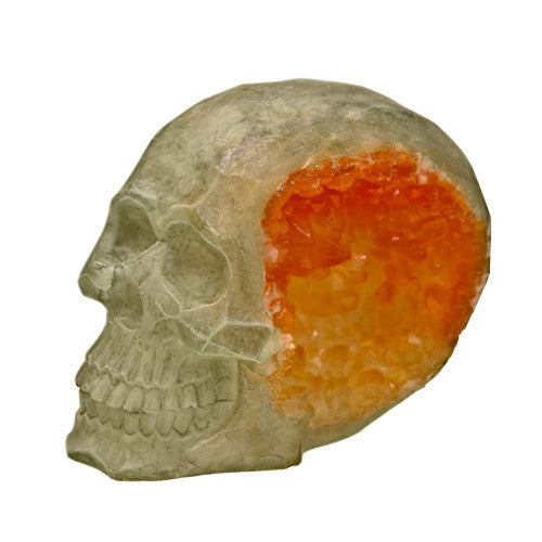 Blue Ribbon Exotic Environments Skull Geode Stone Aquarium Ornament 4.5