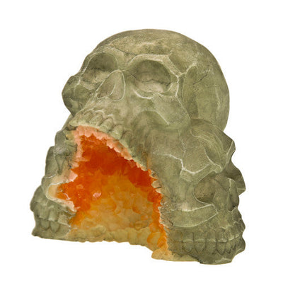 Blue Ribbon Exotic Environments Skull Mountain Geode Stone Aquarium Ornament 4.75