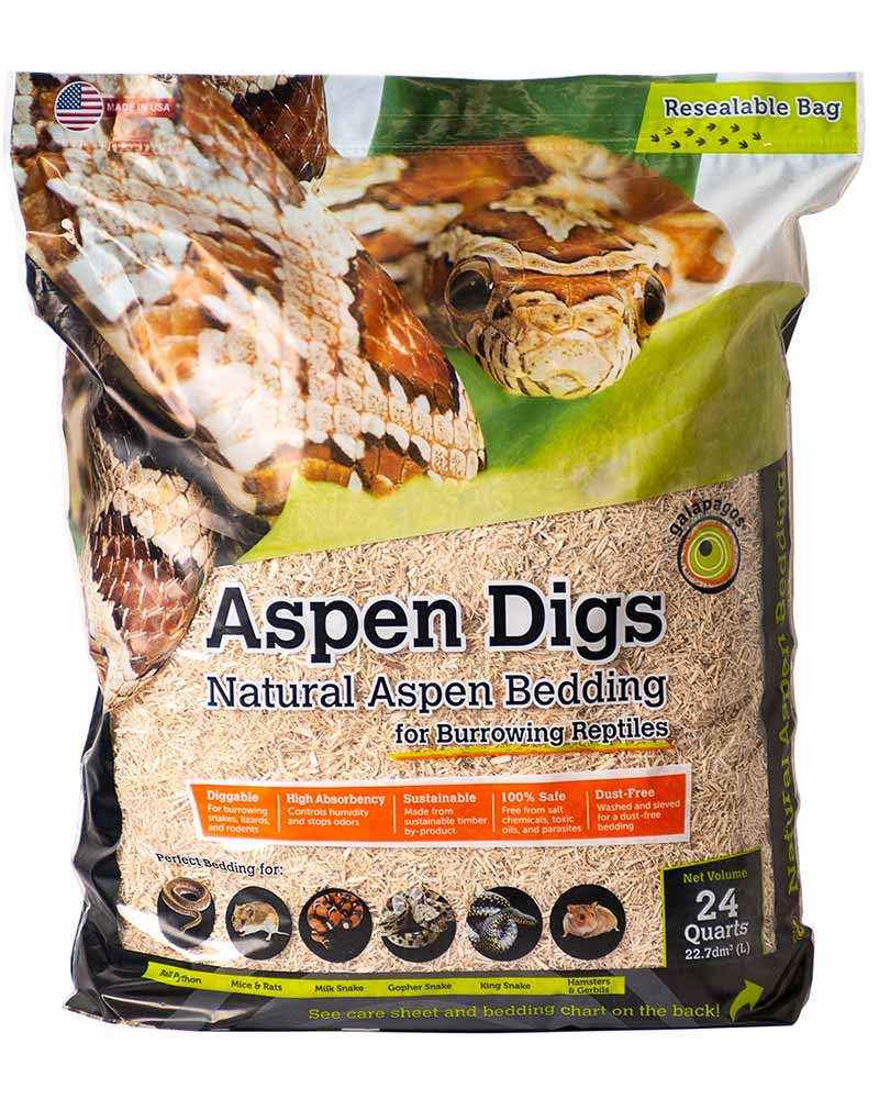 Galapagos Aspen Digs Natural Aspen Bedding Substrate 24 qt 759834050667