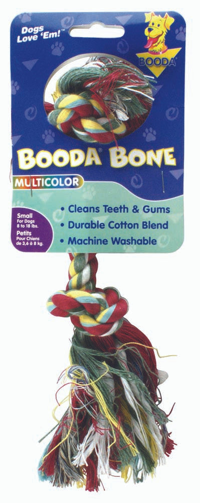 Booda 2-Knot Rope Bone Dog Toy Multi-Color SM