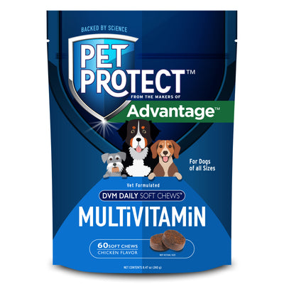 Elanco Pet Protect Advanage Daily Multivitamin Dog Supplement Chicken 60 ct 727804001506