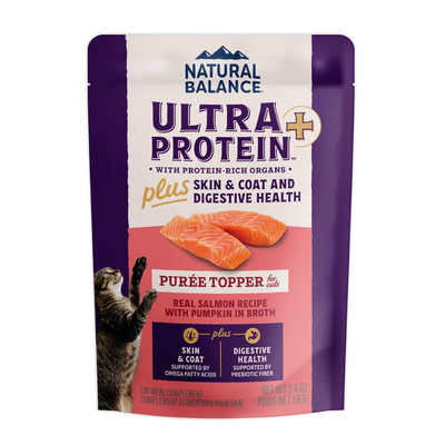 Natural Balance Pet Foods Ultra Protein Plus Skin, Coat & Digestive Cat Food Topper 24ea/2.4 oz 723633006965