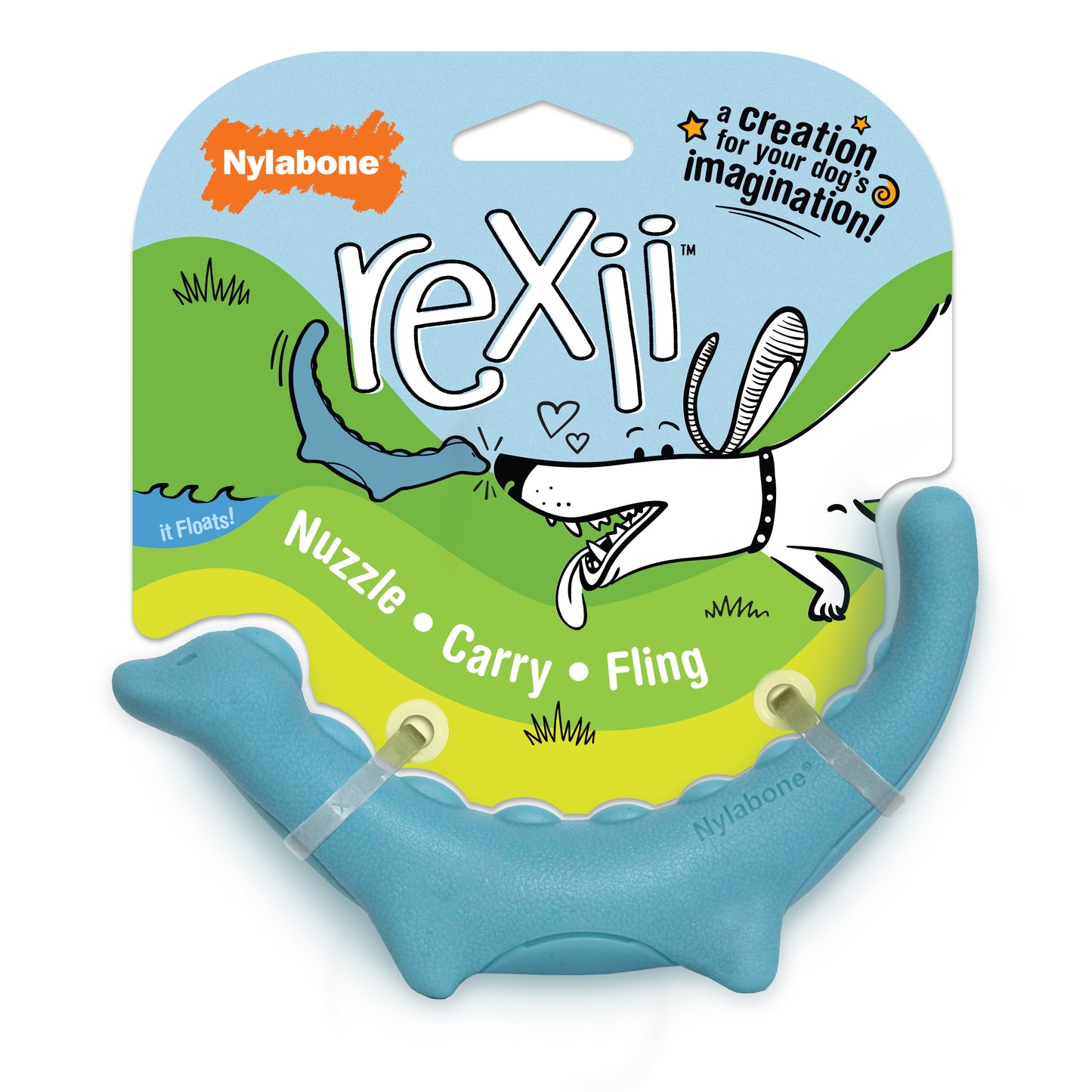 Nylabone Creative Play Rexii Interactive Dog Toy Blue Small/Regular - Up To 25 Ibs. (1 ct) 018214852865
