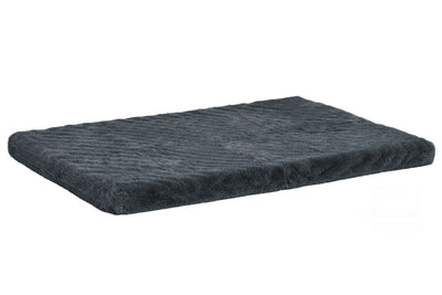 Fur Haven Pet Products Plush Faux Fur Crate 2" Ortho Pet Mat Gray Large, 36In X 24 in 842229132656
