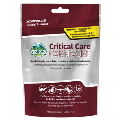 Oxbow Animal Health Critical Care Carnivore Feeding Formula 70g 2.47 oz 744845701073