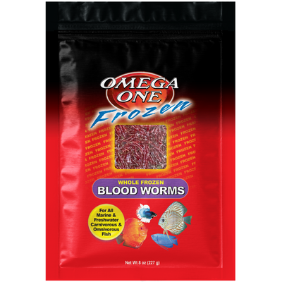 Omega One Whole Frozen Bloodworm Fish Food 8 oz SD-5 098220063011