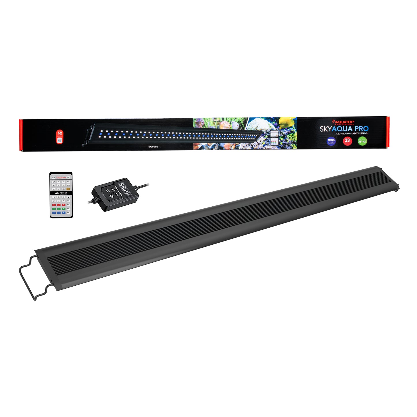 Aquatop SkyAqua Pro LED Light Fixture with IR Remote 6500K 33 W, 36-42 in 810074880602