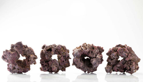CaribSea LifeRock Donut Purple Brown 7 in 4 Pack - Aquarium