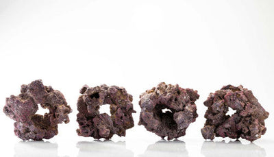 CaribSea LifeRock Donut Purple Brown 7 in 4 Pack - Aquarium