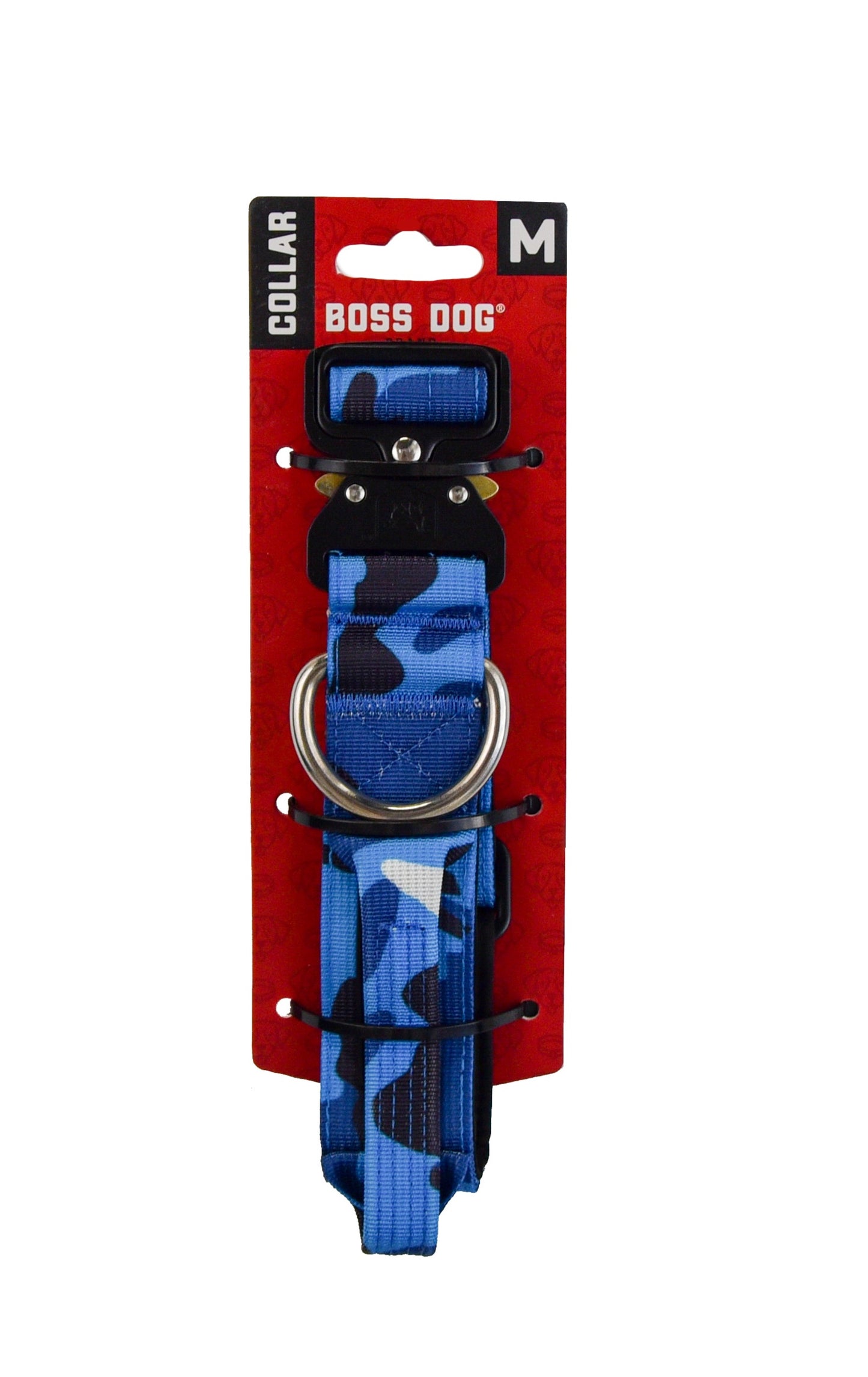 Boss Dog Tactical Adjustable Dog Collar Blue Camo Medium, 15-18 in 850030579188