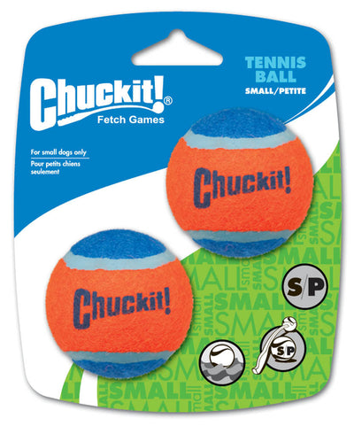 Chuckit! Tennis Ball Dog Toy Shrink Sleeve Blue/Orange SM 2pk