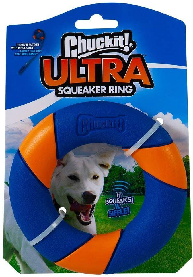 Chuckit! Ultra Squeak Ring Orange 029695470912