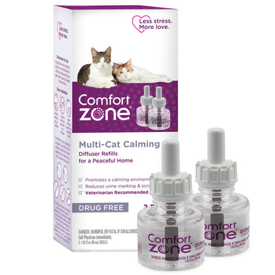 Comfort Zone Multicat Calming Diffuser Refill, 48 ml-2 Pack, 60 Day Use 2 pack