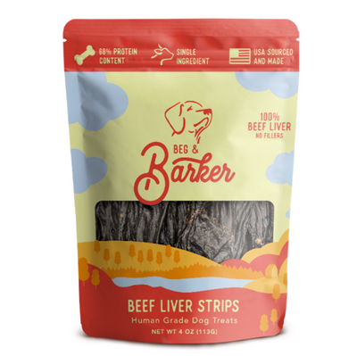 Beg & Barker Beef Liver Strip Dog Treats 4 oz 850025546461