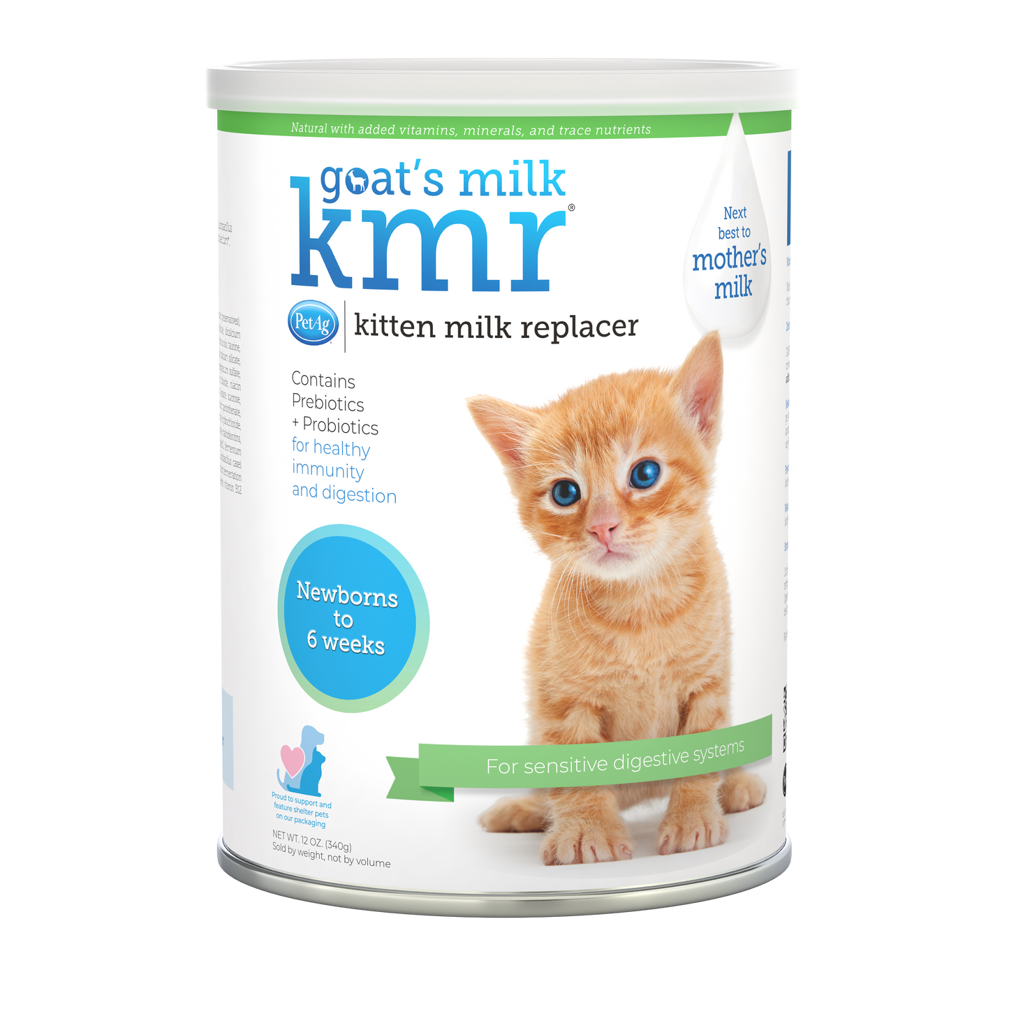Pet-Ag Goat's Milk KMR Kitten Milk Replacer - Powder 12 oz 020279995135