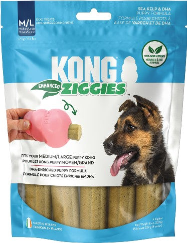 KONG Ziggies Enhanced Plant-Based Puppy Treats Medium/Large, 8 oz 035585361888