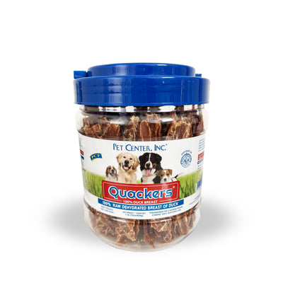 Pet Center Quackers Dog Treat Duck Breast 1Lb Canister 727348331169