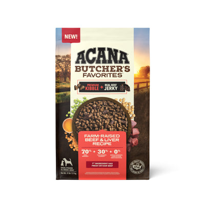 Acana Butcher’s Favorites Dry Dog Food Farm-Raised Beef & Liver 17 lb 064992723415