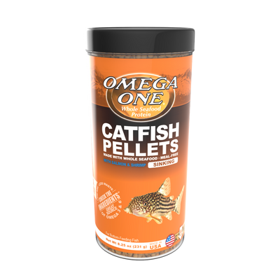 Omega One Catfish Sinking Pellet w/Shrimp Fish Food 8.25 oz 698220034914