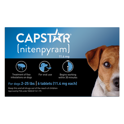 Capstar Flea Tablet for Small Dogs 11.4 Mg Each, 6 Tablets 073091033370