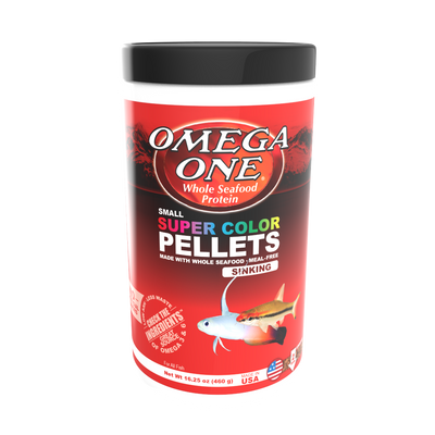 Omega One Super Color Sinking Pellet Fish Food Small Pellets 16.25 oz 698220835818