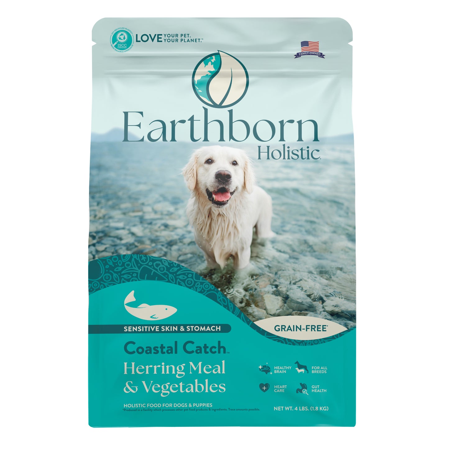 Earthborn Holistic Coastal Catch Grain-Free Dry Dog Food Herring Meal & Vegetables 4 lb 034846540222