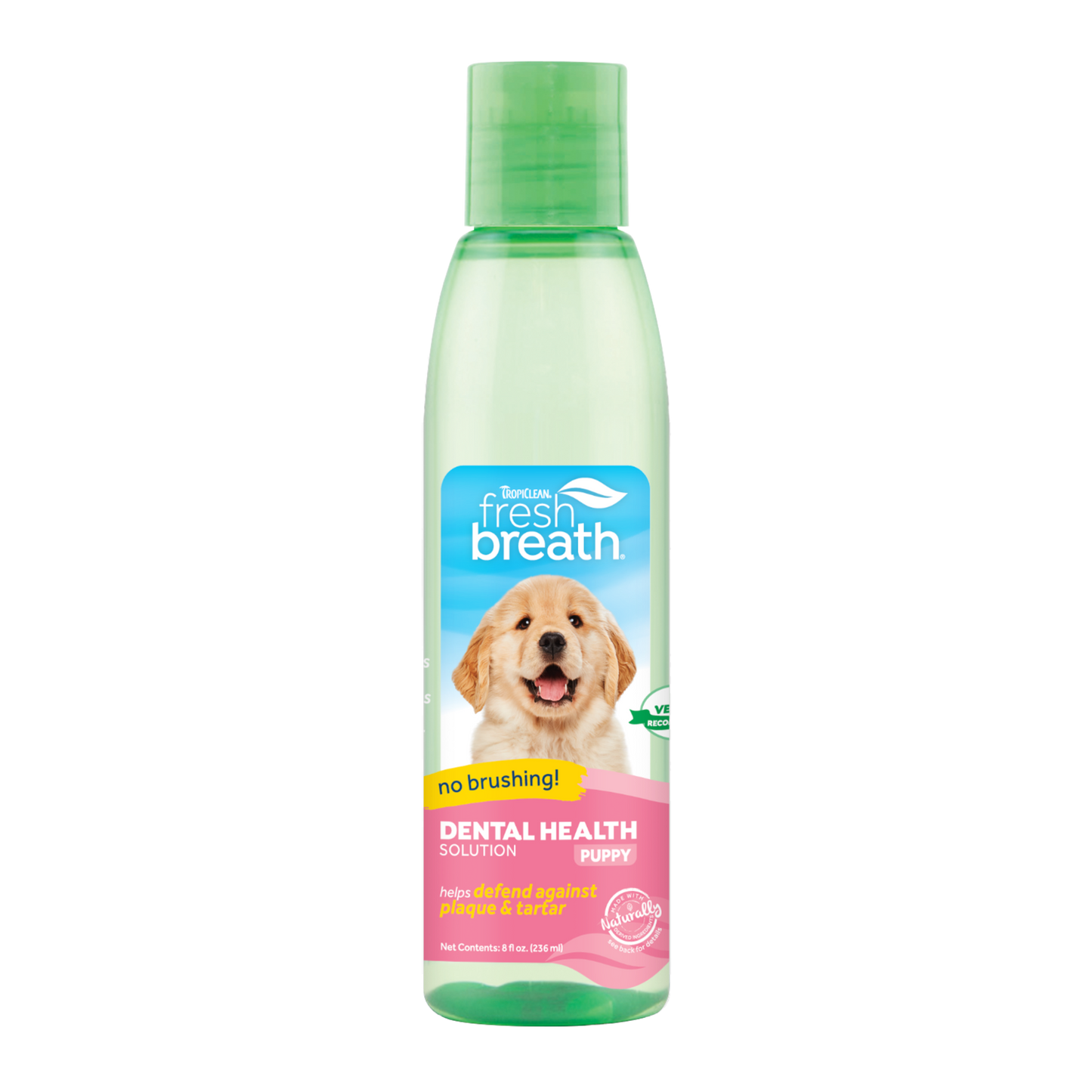 TropiClean Fresh Breath Dental Health Solutions for Puppies 8 oz 645095000445