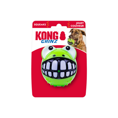 KONG Grinz Frog Dog Toy Green Large 035585492131