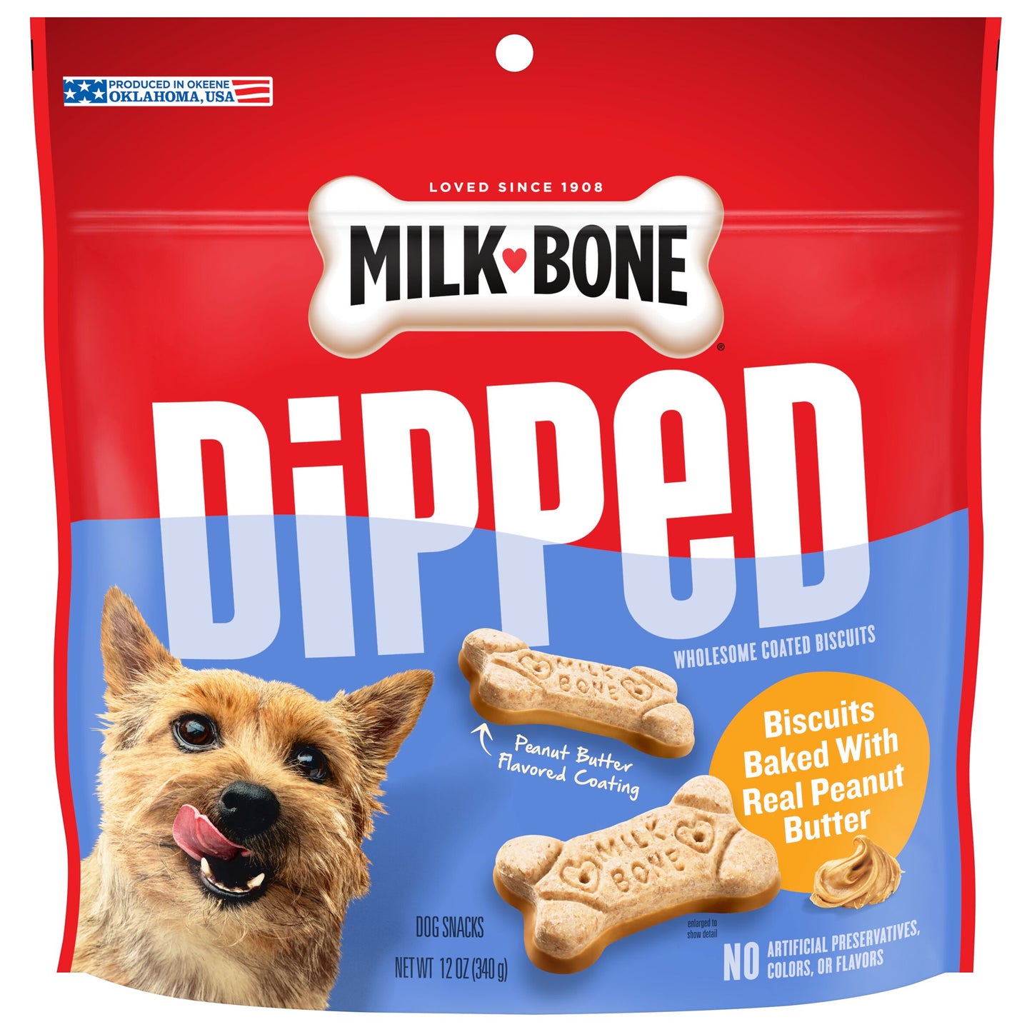 Milk-Bone Dipped Dog Treats Peanut Butter 12 oz 079100220533