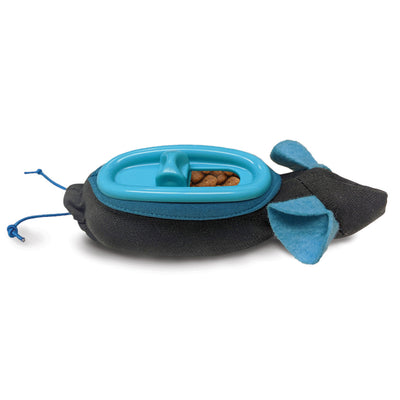 Doc & Phoebe The Hunting Snacker Cat Feeder Black/Blue 3.5in