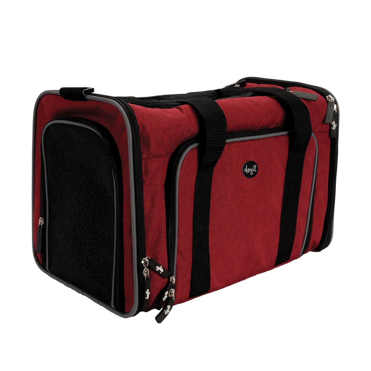 Dogit Explorer Expandable Carry Bag, Burgundy/Gray 022517775622