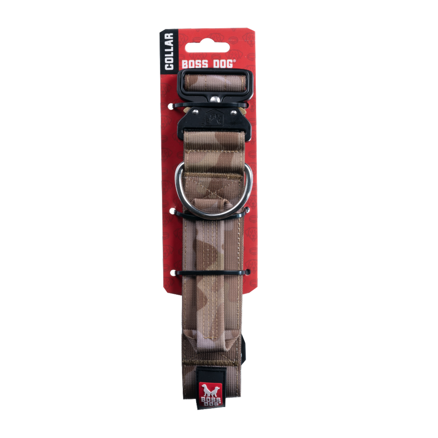Boss Dog Tactical Adjustable Dog Collar Tan Camo Large, 17-22 in 850010391939