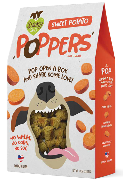 Snicky Snak Poppers Dog Treat Sweet Potato 10 oz 853994001948