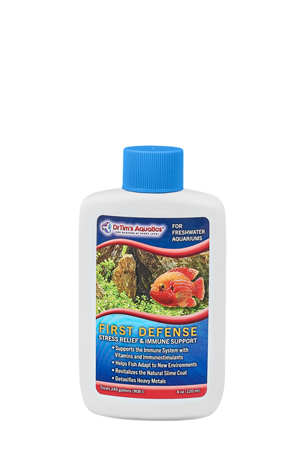 Dr. Tim’s Aquatics First Defense Fish Stress Relief & Immune Support for Freshwater Aquarium 4 fl. oz