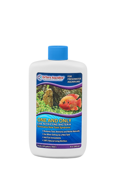 Dr. Tim’s Aquatics One & Only Live Nitrifying Bacteria for Freshwater Aquariums 8 fl. oz - Aquarium
