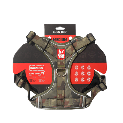 Boss Dog Tactical Dog Harness Green Camo Medium 850065051499