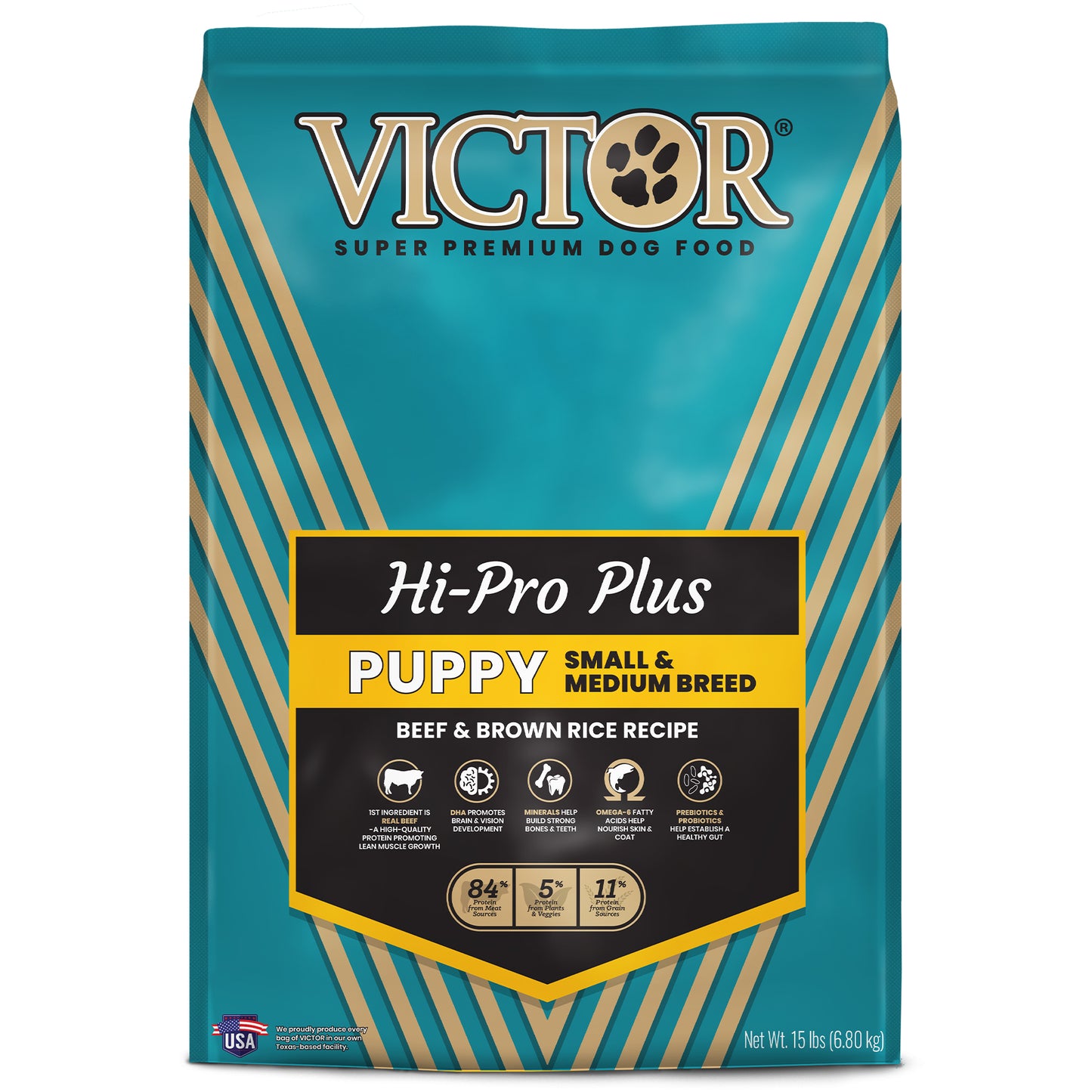 Victor Classic Hi-Pro Plus Small & Medium Breed Dry Puppy Food 15 lb 899944446605