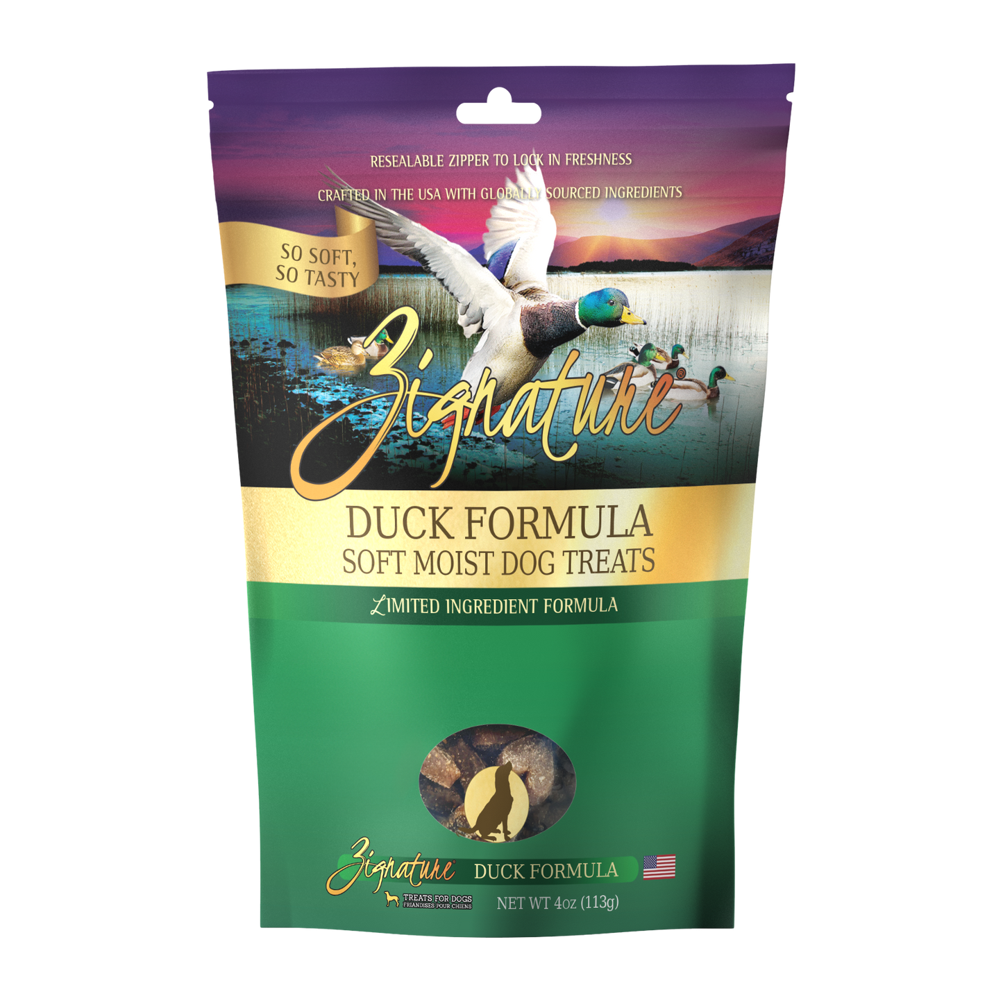 Zignature Duck Soft Moist Treats For Dog 4 oz