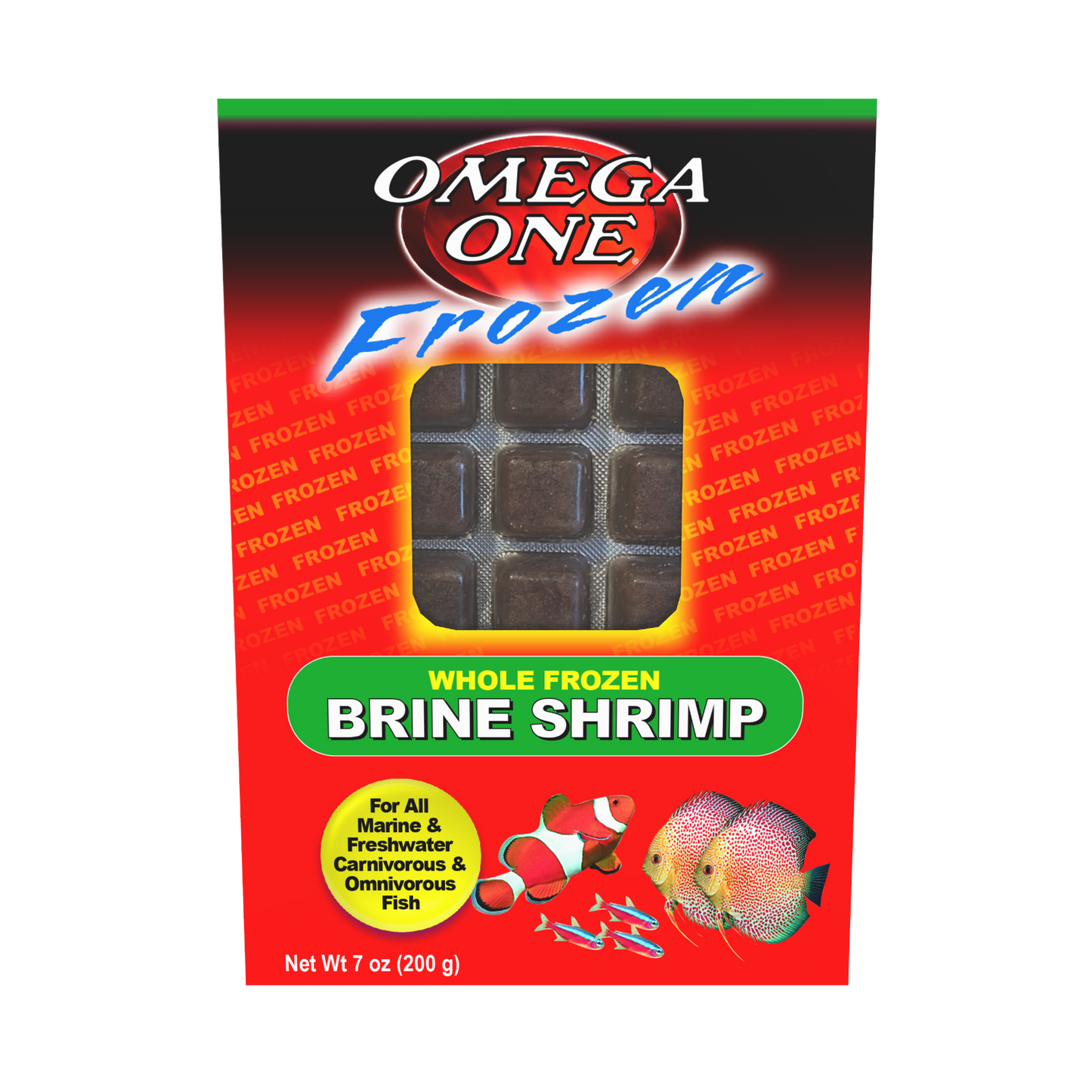 Omega One Whole Frozen Brine Shrimp Cube Pack Fish Food 7 oz SD-5 098220066319