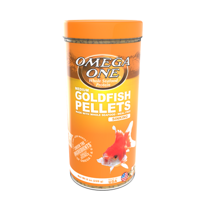 Omega One Goldfish Sinking Pellet Fish Food Medium Pellets 8 oz 698220034617