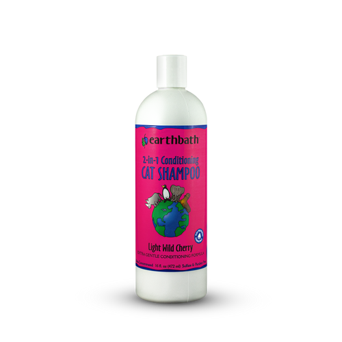 Earthbath 2 - in - 1 Conditioning Shampoo for Cats Light Wild Cherry 16oz - Cat