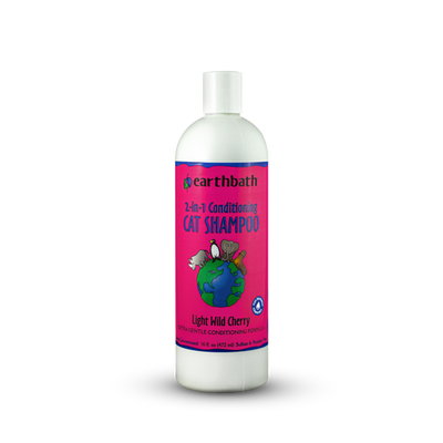 Earthbath 2 - in - 1 Conditioning Shampoo for Cats Light Wild Cherry 16oz - Cat